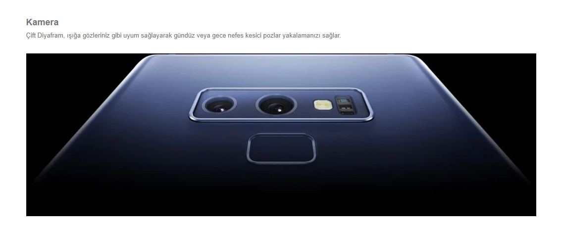 Yenilenmiş Samsung Galaxy Note 9 Kamera 1